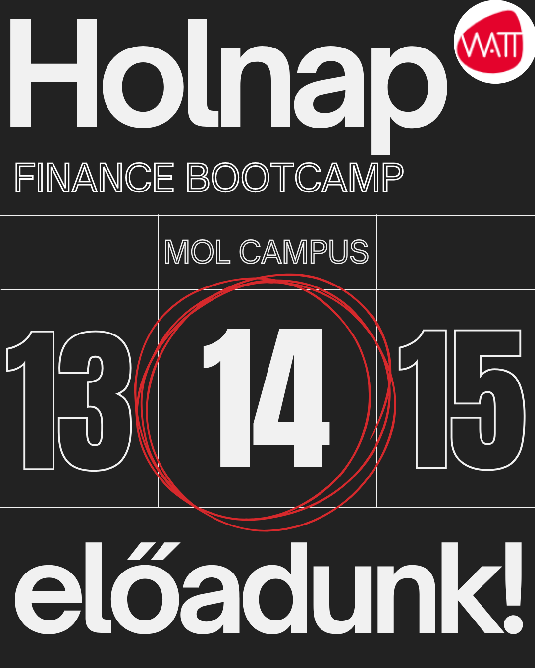 📅 HOLNAP (május 14-én) korán kezdünk a MOL Campuson!